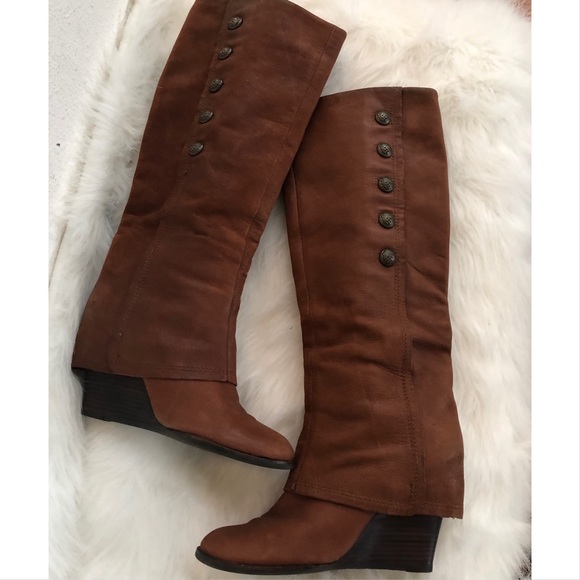 Vince Camuto Shoes - Vince Camuto brown knee high covered heel boots